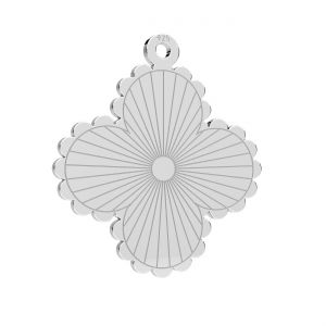 Clover pendant tag, sterling silver, LKM-3400 - 0,50 16x18 mm
