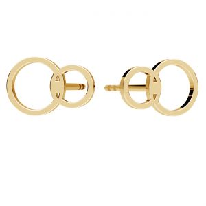 Stars climber earrings, gold 585 14K, KLS LKZ14K-50286 - 0,30 6,3x9,5 mm
