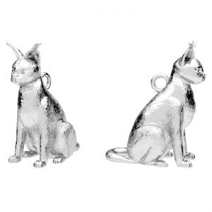 Caracal big floppa cat pendant, silver 925, OWS-00782 9x18,4 mm