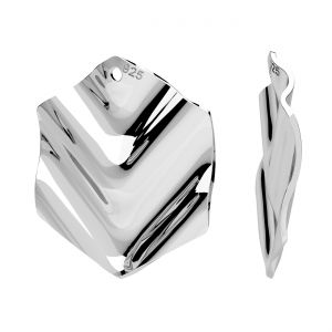 Wavy hexagon pendant tag, sterling silver, LKM-3402 - 0,33 18,5x20,8 mm