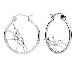 Spider - leverback earrings, sterling silver 925, BZO OWS-00802/00803 24x24 mm L+P