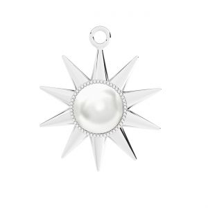 Sun pendant - white pearl*sterling silver 925*OWS-00577 / ODL-01226 20x24 mm ver.2