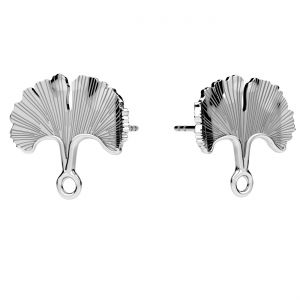 Ginkgo leaf earrings, sterling silver 925, KLS ODL-01527 15,5x15,8 mm