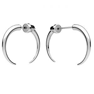 Stick stud earrings, sterling siver 925, KLS OWS-00795 2,7x19 mm