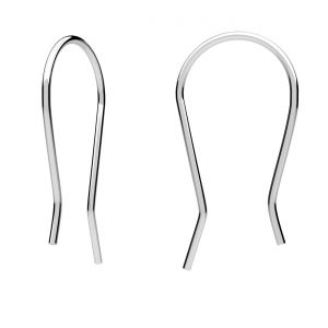 Open ear wire, sterling silver AG 925, BO 76 0,8x11,5x21,5 mm