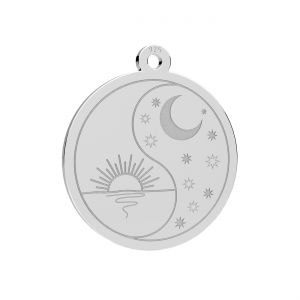 Moon and sun pendant*sterling silver*LKM-3409 - 0,50 15x17 mm
