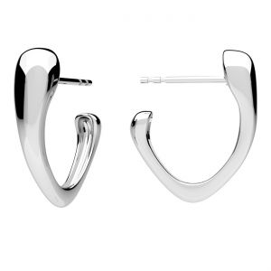 Semicircular spiral earrings, sterling silver 925, KLS ODL-01530 21x23,5 mm