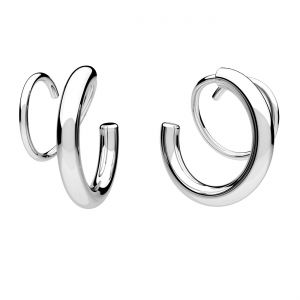 Semicircular spiral earrings, sterling silver 925, KLS OWS-00422 15x16 mm L+P