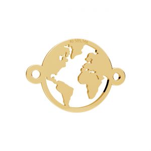 Golden Pendant Connector Openwork - Globe*gold 585*LKZ14K-50317 - 0,30 11x15 mm