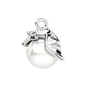 Rabbit pendant - white pearl*sterling silver AG 925*CON-1 OWS-00980 7,8x10 mm ver.2