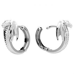 English hook - round earring with rays*sterling silver AG 925*BZO OWS-01025 15,6x15,8 mm