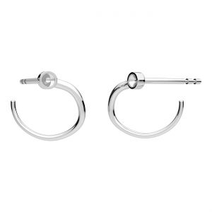 Stud earring - setting for round stone 3mm*sterling silver 925*KLS OWS-01034 15x16 mm L+P