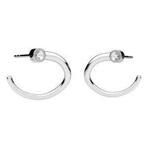 Stud earring - twisted, setting for stones 2,5mm*sterling silver 925*KLS OWS-01034 15x16 mm L+P