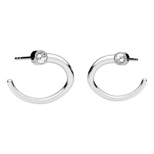 Stud earring - twisted with stone*sterling silver AG 925*KLS OWS-01034 15x16 mm L+P ver.2