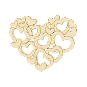 Clover pendant connector*gold AU 333*LKZ8K-30117 - 03 10,2x12,3 mm
