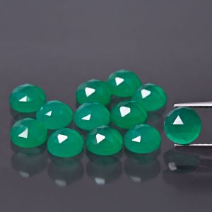Rosette - green agate 6 MM