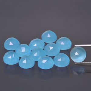 Rosette - blue agate 6 MM