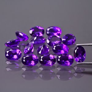 Oval stone, cone - amethyst 7x5 MM