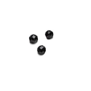 Faceted bead - Black Spinel 2 MM, with through hole
