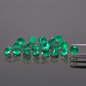 Round stone, cone cut - Green Agate 3 MM
