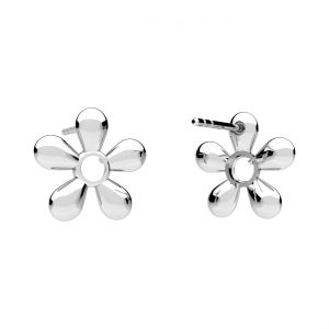 Stud earring - setting for round natural stones 6mm*sterling silver AG 925*KLS OWS-01029 12,2x12,7 mm