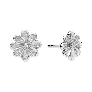 Hanging stud earring - forget-me-not flower*sterling silver 925*KLS ODL-01625 9x9 mm