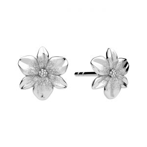 Hanging stud earring - forget-me-not flower*sterling silver 925*KLS ODL-01627 9x9 mm