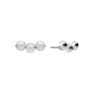 Hanging stud earring - forget-me-not flower*sterling silver AG 925*KLS ODL-01611 4,5x11,5 mm