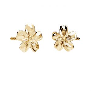 Gold stud earring - forget-me-not flower*gold AU 585*KLS ODLZ-00081 5,7x9,2 mm