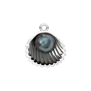 Rabbit pendant - white pearl 8mm*sterling silver AG 925*CON-1 ODL-01620 15,7x17 mm ver.3