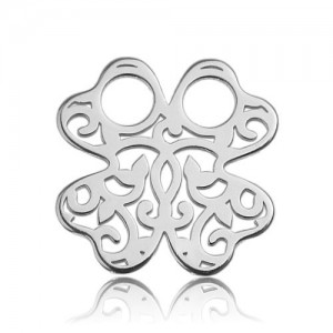 Openwork connector pendant - clover celebrity*sterling silver AG 925*BL 262 - 0,4 mm