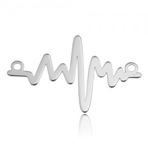 Connector pendant - heartbeat, lifeline*sterling silver AG 925*BL 282 - 0,8 mm