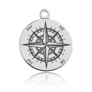 Pendant - compass, wind rose*sterling silver AG 925*BL 589 - 0,4 mm