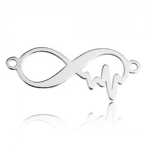 Connector pendant - infinity with lifeline*sterling silver AG 925*BL 672 - 0,4 mm