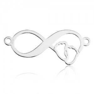 Connector pendant - infinity with baby feet*sterling silver AG 925*BL 675 - 0,8 mm