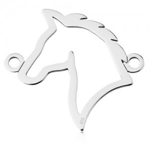 Openwork connector pendant - horse head*sterling silver AG 925*BL 864 - 0,4 mm