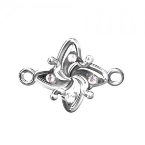 Connector pendant with gemstones*sterling silver AG 925*S-CHARM 131