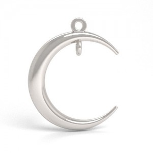 Connector pendant - moon with hanging loop*sterling silver AG 925*S-CHARM 786