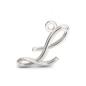 Zawieszka ozdobna - litera L, srebro 925 Letter L