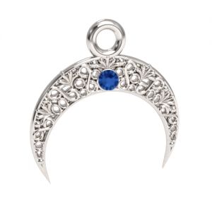 Filigree pendant - moon with Capri Blue stone Capri Blue*sterling silver AG 925*S-CHARM 755 CAP
