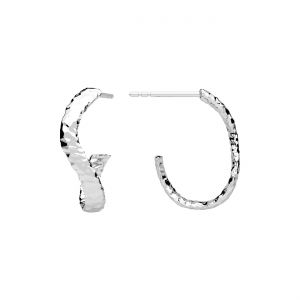 Stud earring - hammered*sterling silver AG 925*KLS ODL-01646 6,2x12,3 mm L+P