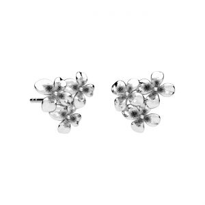 Stud earring - small flower*sterling silver AG 925*KLS ODL-01648 8,8x9,7 mm