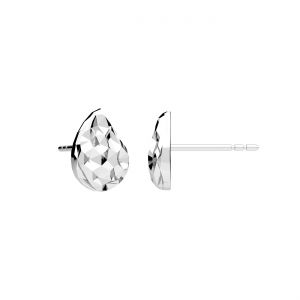 Teardrop stud earring*sterling silver 925*KLS ODL-01653 7x9,7 mm