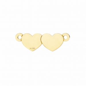 Gold connector pendant - two hearts*gold AU 375*LKZ9K-30119 - 03 6,1x17,9 mm
