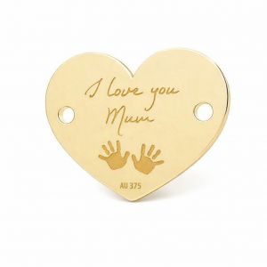 Gold connector pendant - heart - childs hands*gold AU 375*LKZ9K-30115 - 03 10,2x13 mm