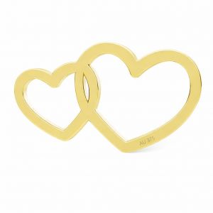 Gold connector pendant - two hearts*gold AU 375*LKZ9K-30030 - 0,30 6x10,5 mm