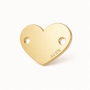 Gold connector pendant - heart*gold AU 375*LKZ9K-30029 - 0,30 6x7,5 mm