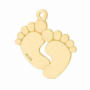 Gold pendant - baby feet*gold AU 375*LKZ9K-30019 - 0,30 16x19 mm