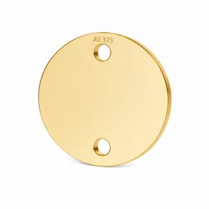 Gold connector pendant - round plate*gold AU 375*LKZ9K-30014 - 0,30 10x10 mm