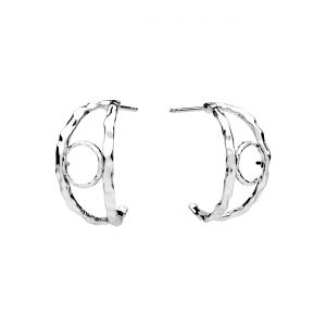 Stud earring - semicircular, setting for round natural stones, cone 6 mm*sterling silver AG 925*KLS OWS-01315 9,8x19,6 mm